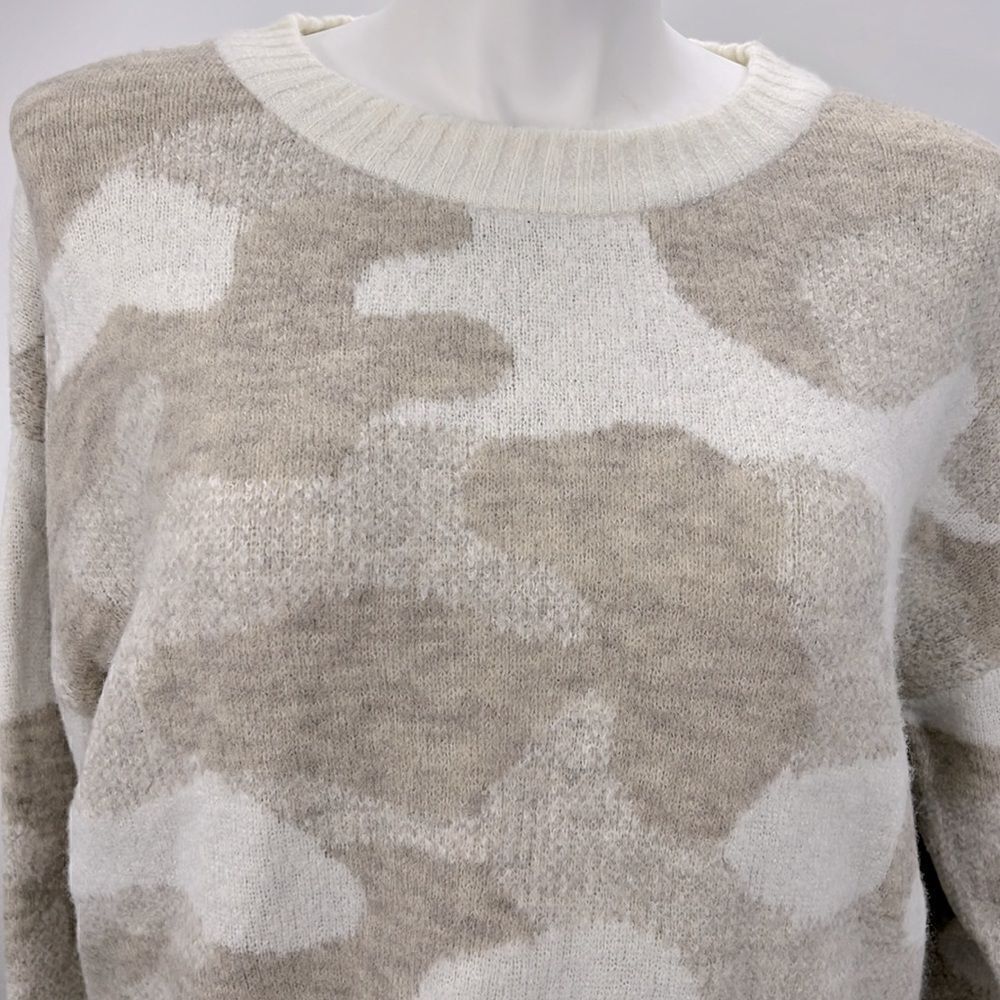 Express Acrylic blend long sleeve camo print sweater